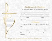 Parchment Baptism Certificate (Spanish)
