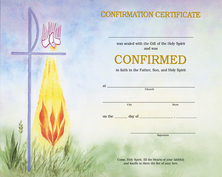 Watercolor Confirmation Certificate