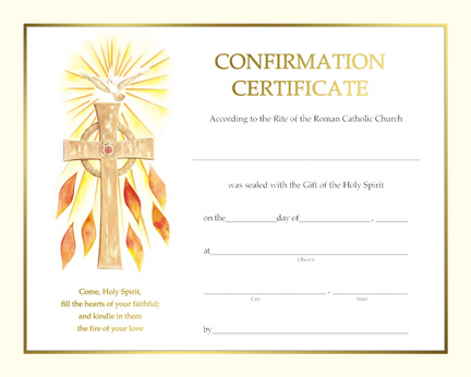 Spiritual Confirmation Certificate