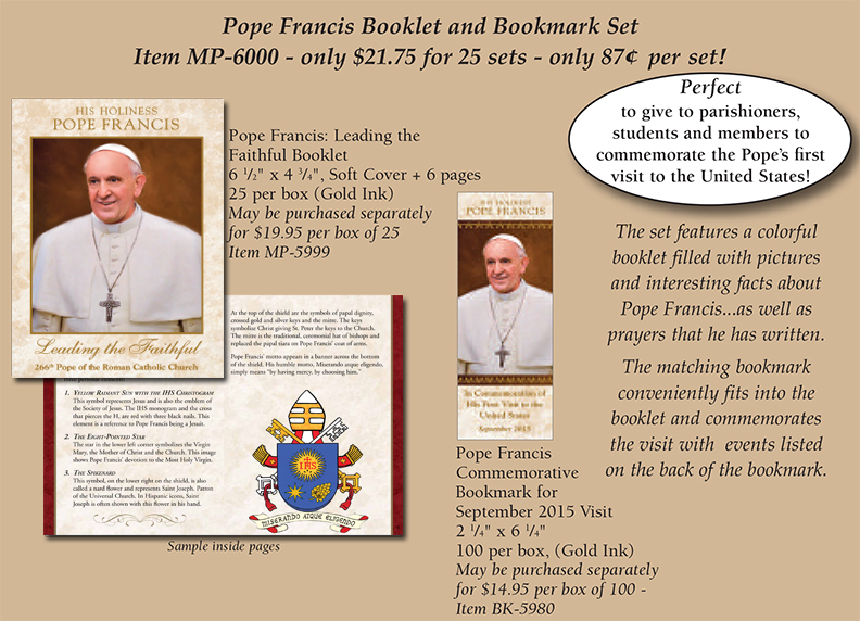 Pope Francis Booklet and Bookmark Set