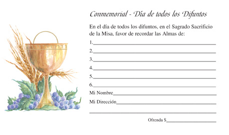 Spanish All Souls Day Offering Envelope