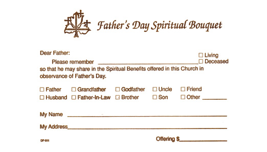 <nobr>Fathers Day Spiritual Bouquet</nobr><br><nobr>Offering Envelope</nobr>