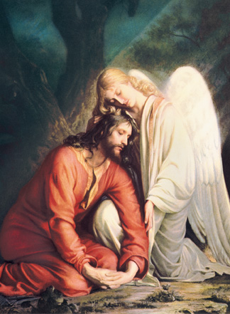 Jesus with the Angel Mass Card (Spanish)
