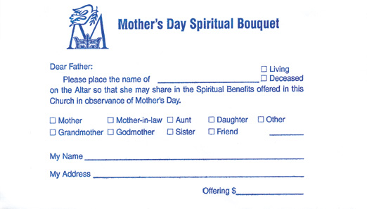 <nobr>Mother's Day Spiritual Bouquet</nobr><br><nobr>Offering Envelope</nobr>