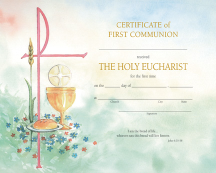 Watercolor Communion Certificate