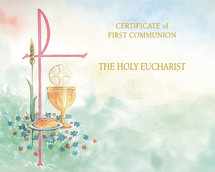 Watercolor Create Your Own</nobr><br><nobr> Communion Certificate