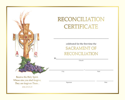 Spiritual Reconciliation Certificate