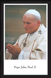 Pope John Paul II White Robe Holy Card