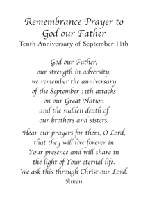 Remembrance Prayer to God our Father