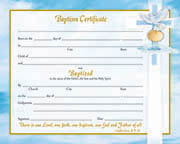 Inspirational Baptism Certificate