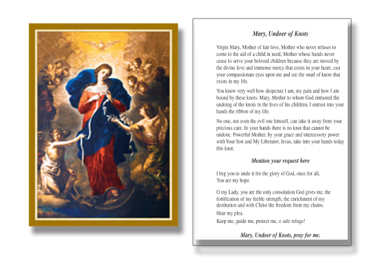 Mary Undoer of Knots Large Size Holy Card