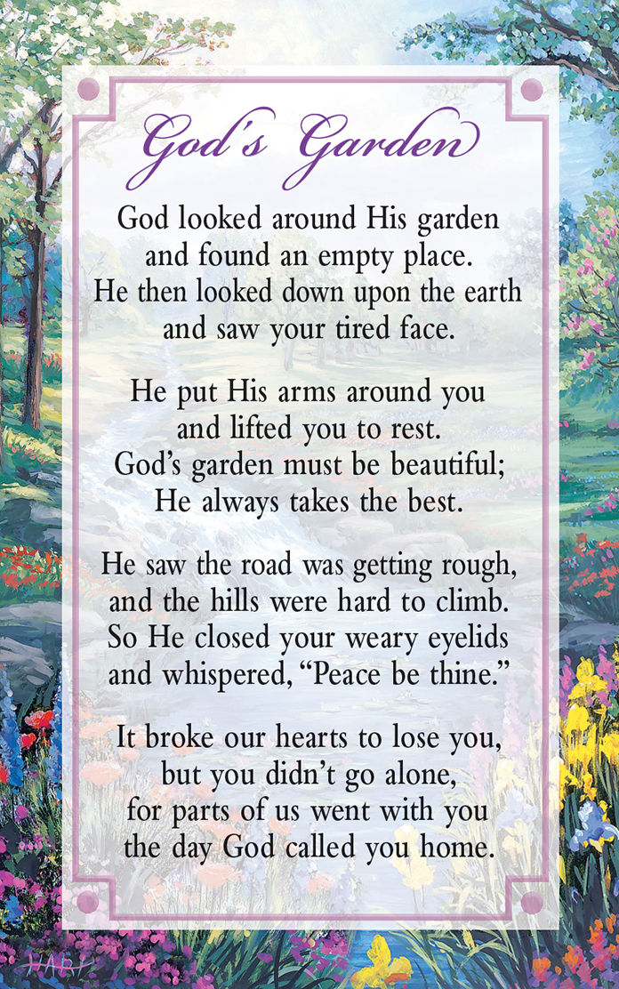 God's Garden Holy Card