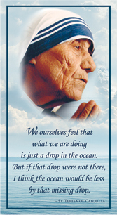 St. Teresa of Calcutta - Drop in the Ocean Slim Holy Card