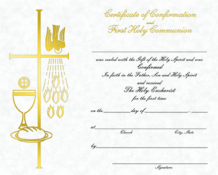Communion/Confirmation Parchment Certificate