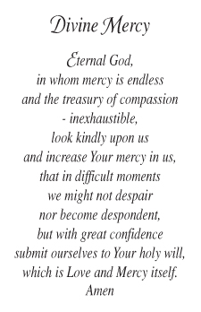 NEW! Divine Mercy Prayer