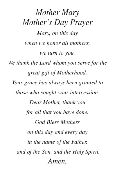 Mother Mary, Mother's Day Prayer