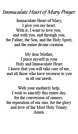 Immaculate Heart of Mary Prayer