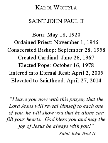 St. John Paul II Dates