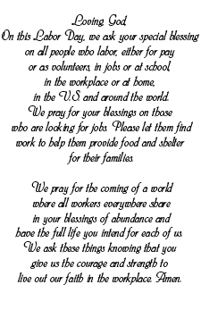 Labor Day Workers Prayer