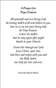 Prayer for Pope Francis 1